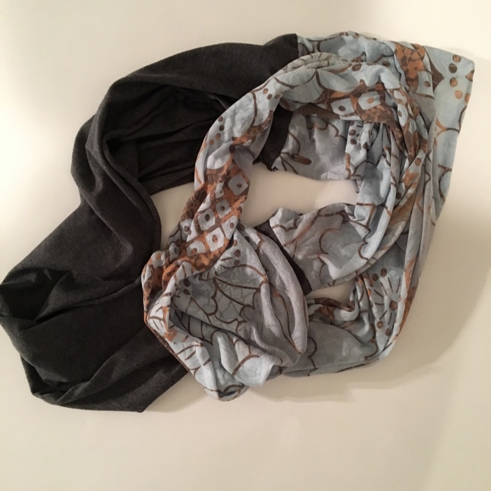 Free People grey/gold infinity scarf.